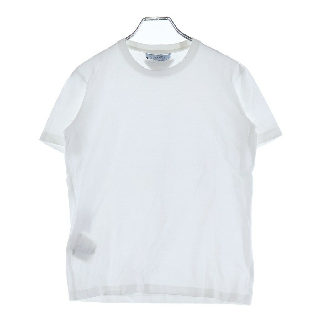 PRADA(プラダ) 大きさ:S 綿織物ティーシャツ カットソー 白いこと 35570 S112 ILK【中古】【度合いB】【色つや白いこと】【取りまわしバス発着場新宿】
