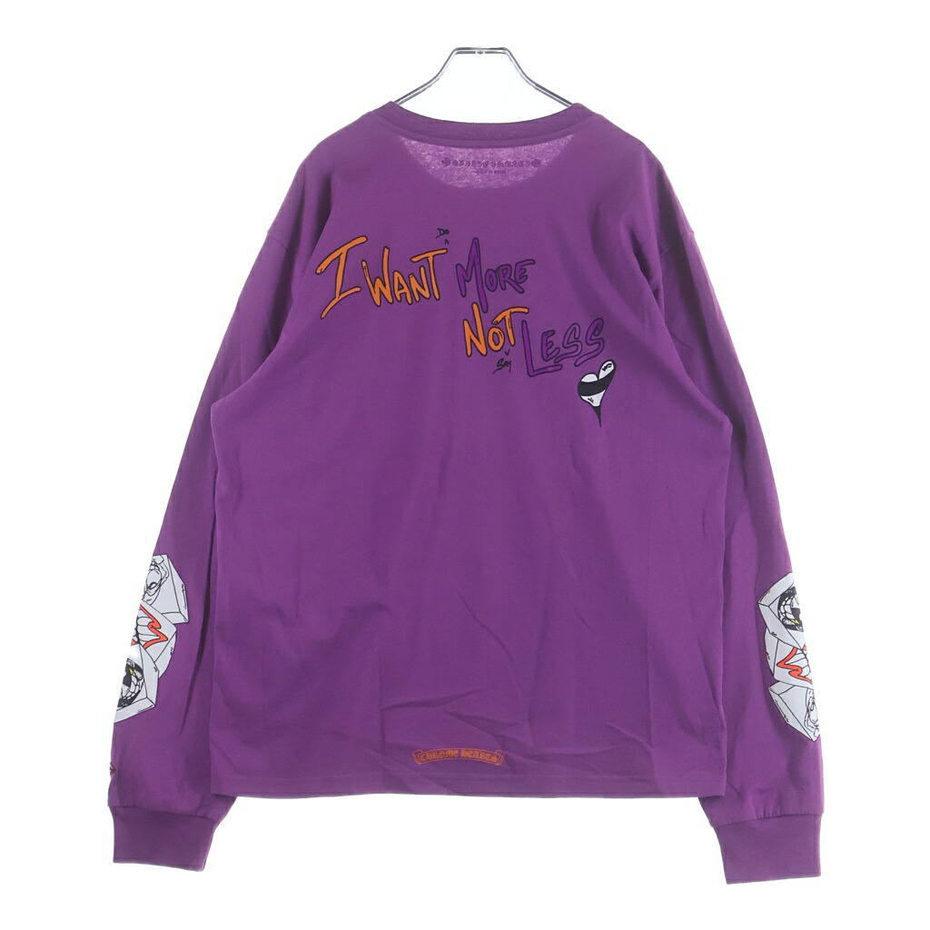 CHROME HEARTS(クロムハーツ) 大きさ:L ×MATTY BOY PPO I WANT MORE NOT LESS L/S TEE マッティボーイ 刷り上げる長袖ティーシャツ カットソー パープル【中古】【度合いA】【カラーパープル】【取りまわしバス発着場BRING仙台店】