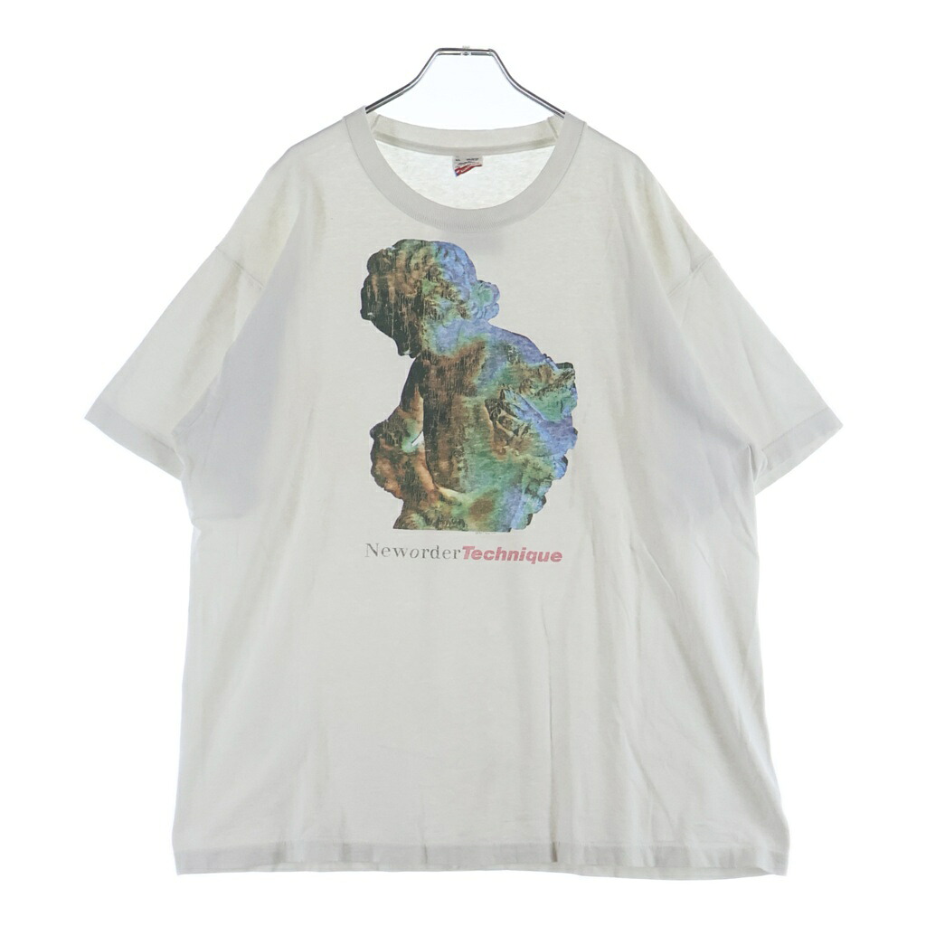 VINTAGE(ヴィンテージ) 大きさ:XL 80S VINTAGE NEW ORDER TECHNIQUE ヴィンテージ ニュー購入注文 技法 両面 刷り上げる 半袖プルオーバーカットソー 白いこと【中古】【座標軸B】【色合い白いこと】【取りまわしバス発着場AWESOME高円寺店】