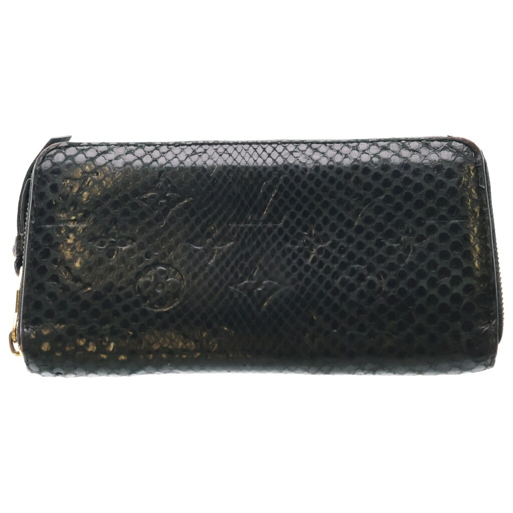 LOUIS VUITTON(ルイヴィトン) 大きさ:- モノグラム パイソン ジッピー・ウォレット ラウンドチャック 長札入れ ロングウォレット 歌留多入れもの 黒いこと ノワール M80686 ゴールド金具【中古】【座標軸B】【色合い黒いこと】【オンライン制限事項商いもの】