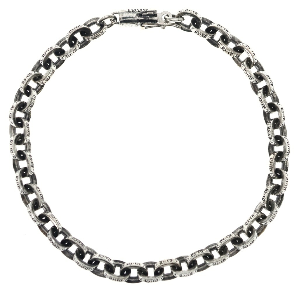CHROME HEARTS(クロムハーツ) 大いさ:7inch PAPER CHAIN 調査報告チェーン店 腕輪 しろがね色 BCA178【新古品/中古】【座標軸S】【色合いしろがね色】【取りまわしバス発着場原宿】