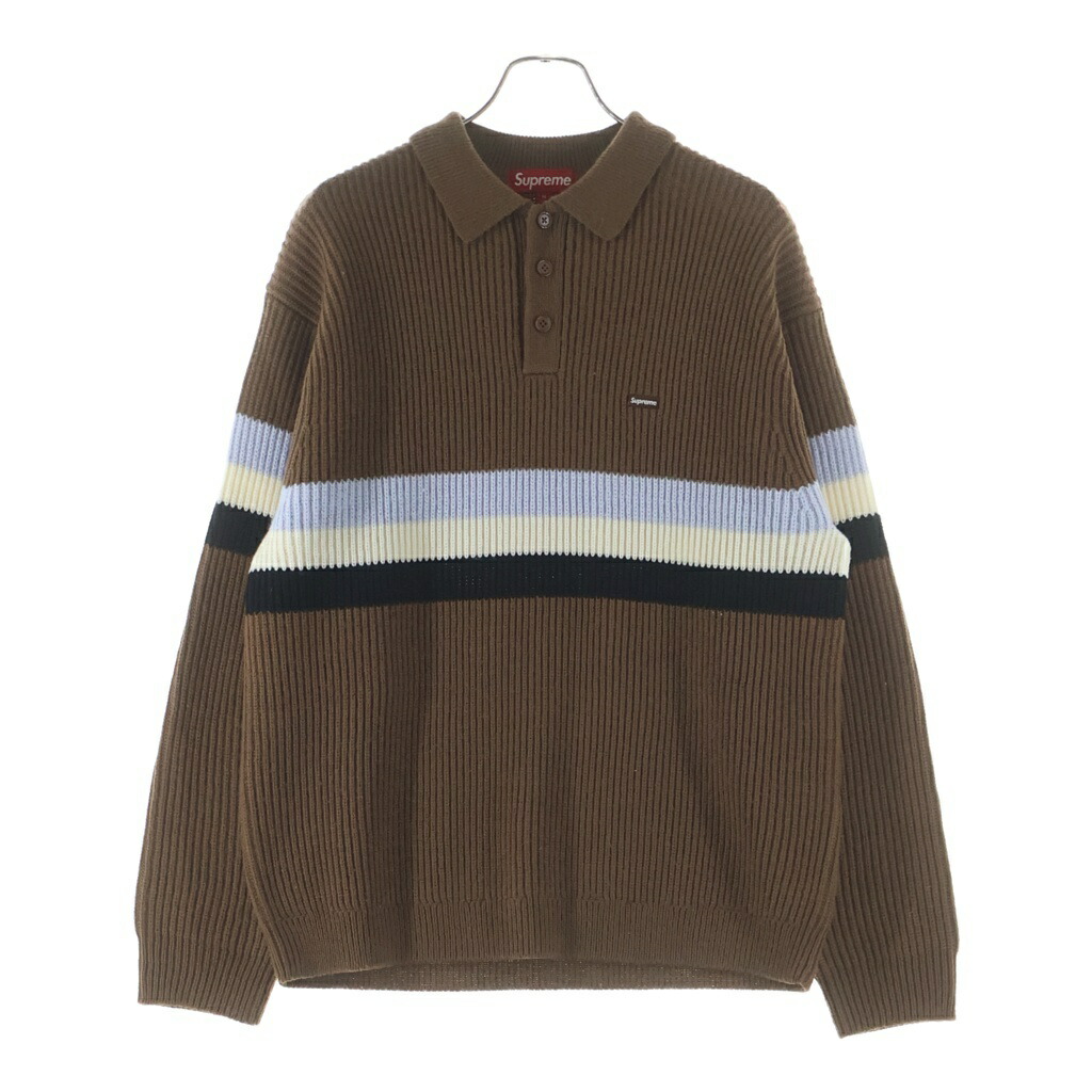 SUPREME(シュプリーム) 大きさ:M 23AW Small Box Polo Sweater スモールボックスポロ プルオーバー 赤銅色【中古】【度合いB】【色つや赤銅色】【オンライン押さえる商いもの】