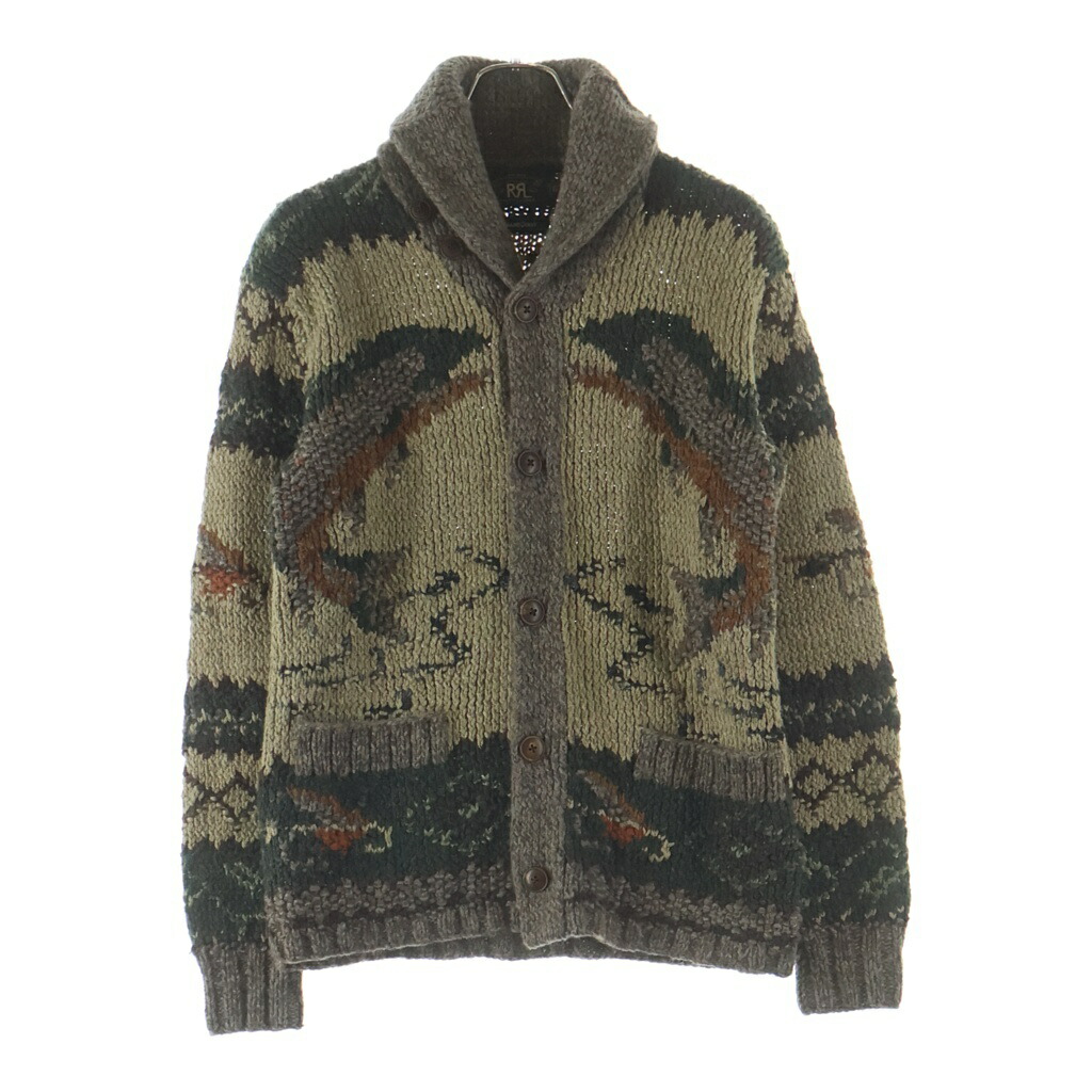 RRL(ダブルアールエル) 大きさ:XS HAND KNIT SHAWL CARDIGAN 一往星 お手て編み物 羊毛 肩かけ色つや ジレー ベージュ【中古】【度合いB】【色つやベージュ】【オンライン押さえる商いもの】