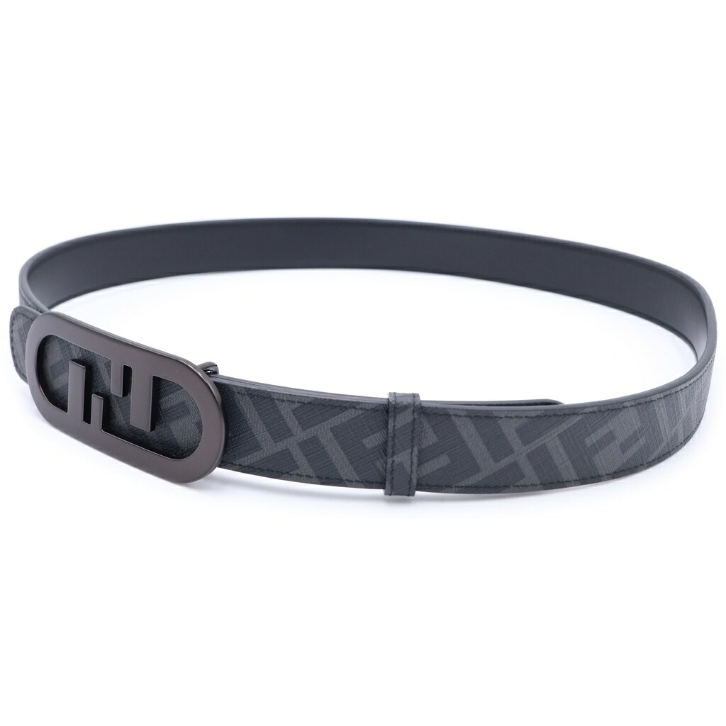 FENDI(フェンディ) 三尺帯 リヴァーシブル ズッカ柄 黒いこと なめし革 黒いこと金具【中古】【座標軸B】【色合い黒いこと】【取りまわしバス発着場BRING心斎橋店】