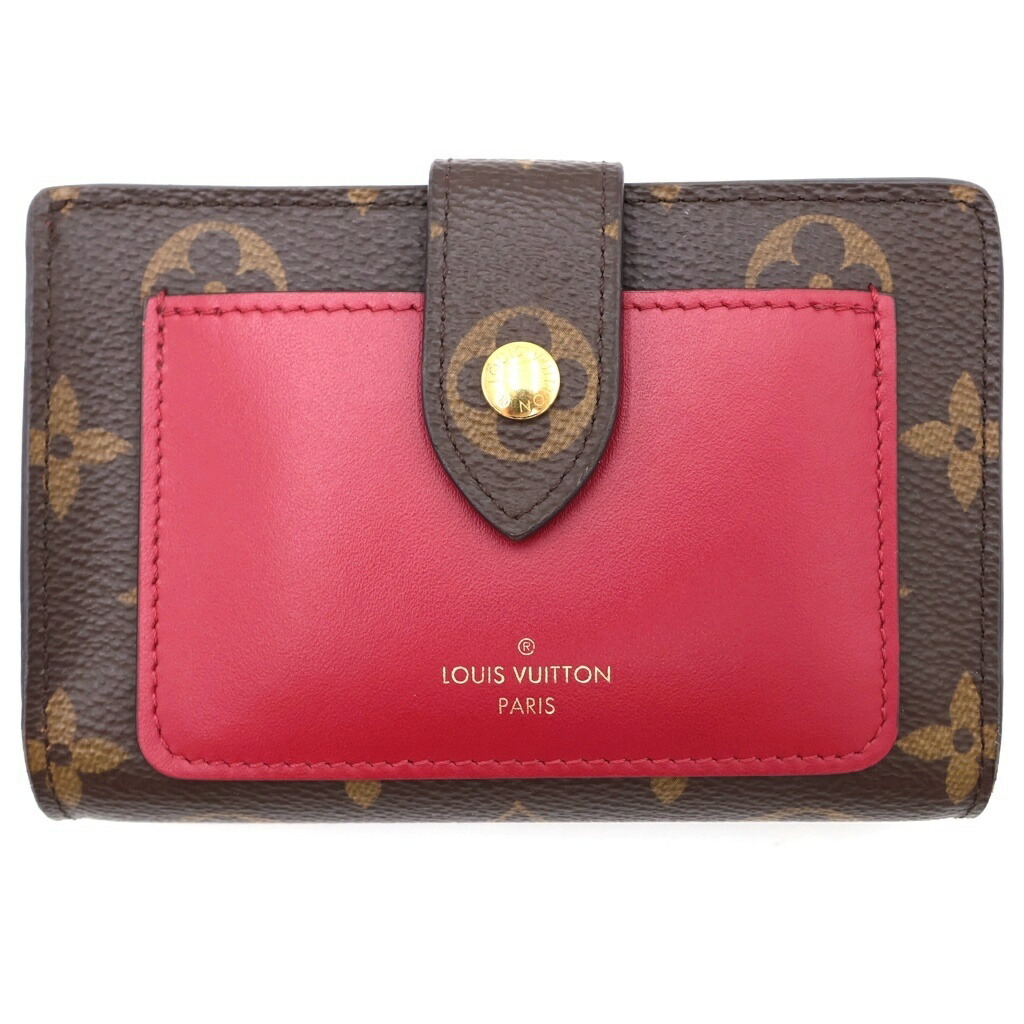LOUIS VUITTON(ルイヴィトン) モノグラム ポルトフォイユジュリエット フューシャ 二つ折り札入れ ロングウォレット 赤銅色×サクラ色 M69433 ゴールド金具【中古】【座標軸B】【色合い赤銅色】【オンライン制限事項商いもの】