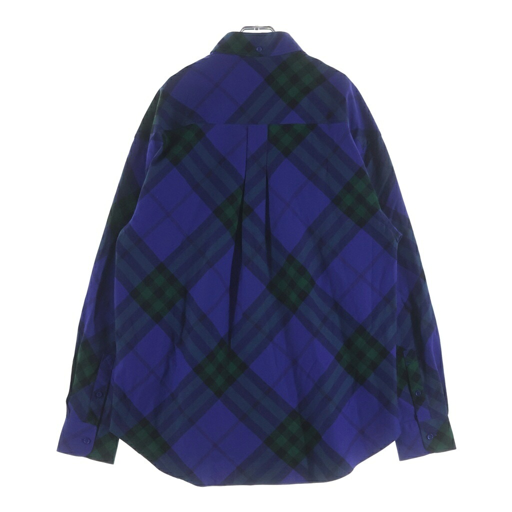 BURBERRY(バーバリー) 大きさ:M ノバチェック総柄 ワンポイントロゴタイプ刺しゅう 名取り草落ちこむ 長袖プルオーバー 青碧 8082887【中古】【度合いB】【色つや青碧】【取りまわしバス発着場BRING福岡天神店】