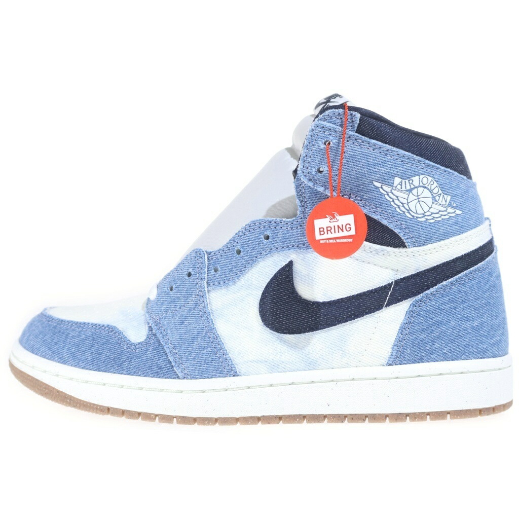 NIKE(ナイキ) 大いさ:27.0糎 AIR JORDAN 1 RETRO HIGH OG DENIM エアジョーダン1 レトロ ジーンズ ハイカットスニーカー インディゴ/白いこと US9/27糎 FQ2947-100【新古品/中古】【座標軸S】【色合い青碧】【取りまわしバス発着場BRING KICKS】