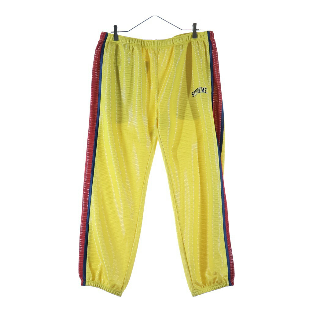 SUPREME(シュプリーム) 大きさ:L 18SS Bonded Mesh Track Pant メッシュトラックパンツ 刺しゅうロゴタイプ イージーパンツ 黄色【中古】【座標軸B】【色合い黄色】【取りまわしバス発着場BRING梅田茶屋町店】