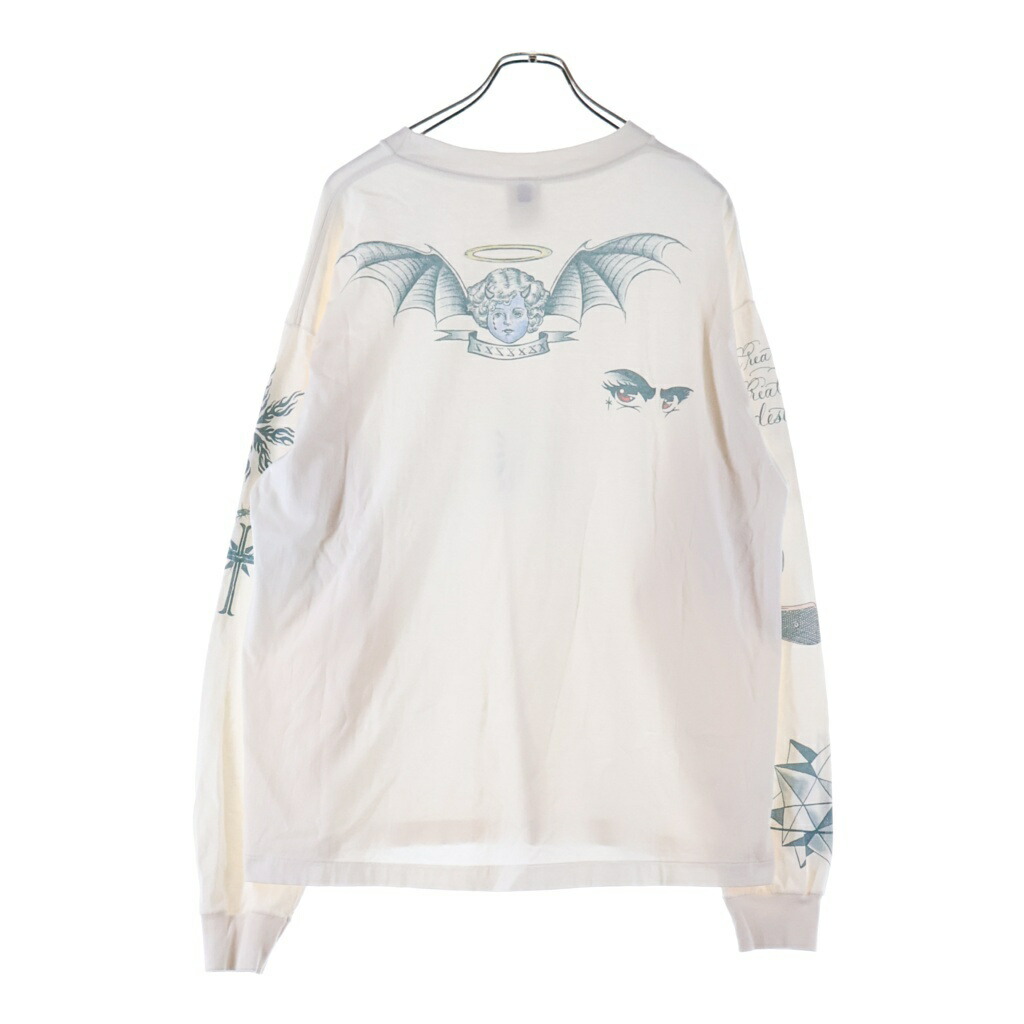 SAINT MICHAEL(セントマイケル) 大きさ:XL 25AWDW LS TEE TATTOO長袖ティーシャツ 白いこと SM-HR1-0000-C29【中古】【度合いA】【色つや白いこと】【取りまわしバス発着場新宿】