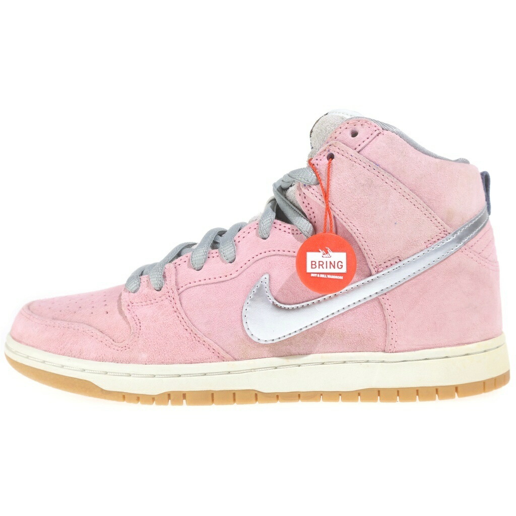NIKE SB(ナイキエスビー) 大きさ:26.5珊 【褒めたたえる用 2012年製】 DUNK HIGH PRO PRM CONCEPTS 554673‐610 ダンク ご機嫌 概念構成 ハイカットスニーカー US8.5/26.5珊 さくら色【中古】【度合いA】【色つやさくら色】【取りまわしバス発着場BRING KICKS】