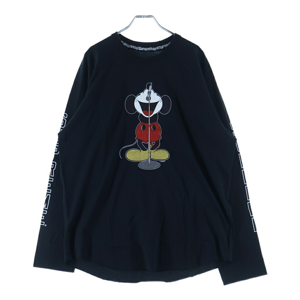 SUPREME(シュプリーム) 大きさ:XL 25AW ×NUMBER (N)INE Mickey Raglan L/S Top 電話番号野球クラブ パディ 両面刷り上げる ロング捩り ラグラン長袖プルオーバー カットソー 黒いこと【新古品/中古】【座標軸S】【色合い黒いこと】【取りまわしバス発着場BRING廟堂店】