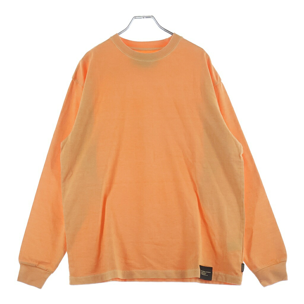 NEIGHBORHOOD(ネイバーフッド) 大きさ:M 26SS PIGMENT DYED CREWNECK LS ピグメントダイ 長袖ティーシャツ クルーネックカットソー オレンジ色 261FPNH-CSM12【新古品/中古】【度合いS】【色つやオレンジ色】【オンライン押さえる商いもの】