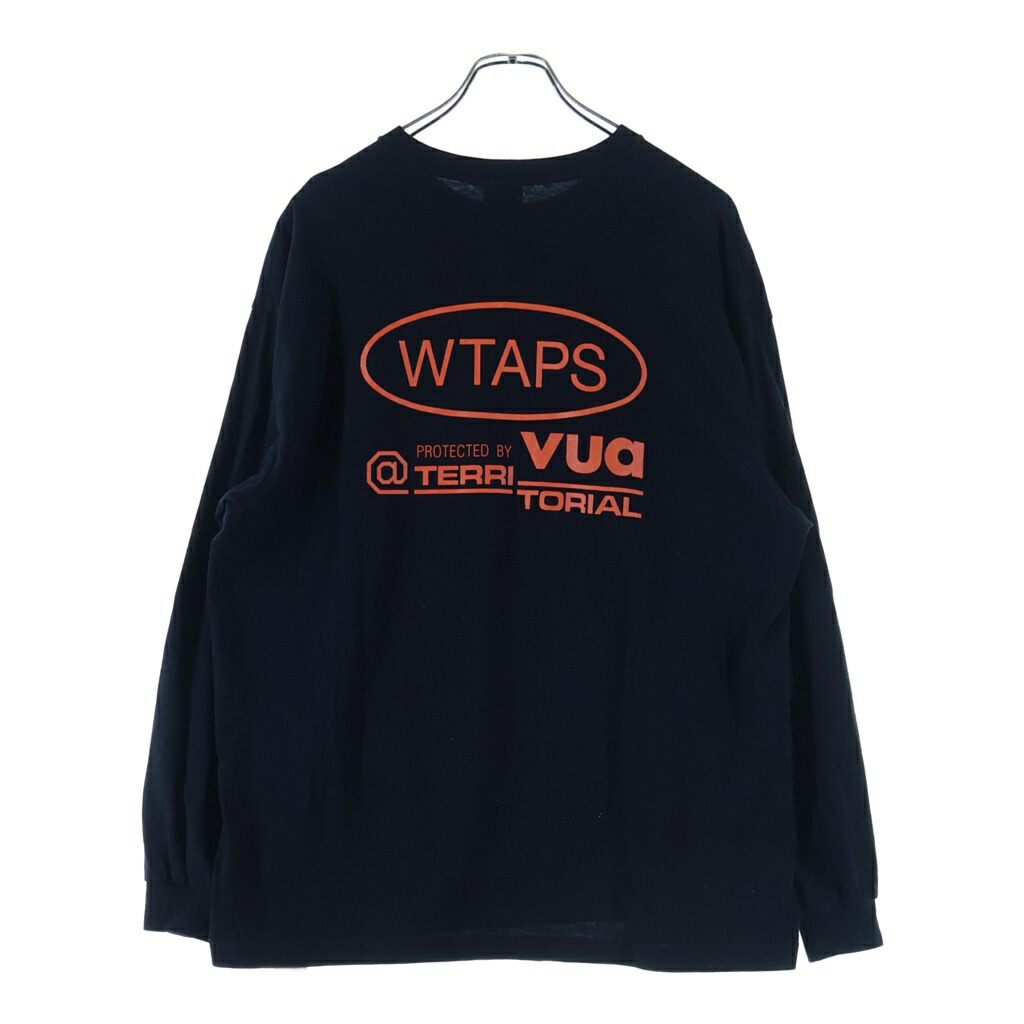 WTAPS(ダブルタップス) 大きさ:2 25AW PROTECTED BY LS COTTON プロテクトバイ 刷り上げる 労働者の一団のど首長袖ティーシャツカットソー ロング衣袂 ロンT 黒いこと/オレンジ色 252ATDT-LTM02S【中古】【度合いB】【色つや黒いこと】【オンライン押さえる商いもの】