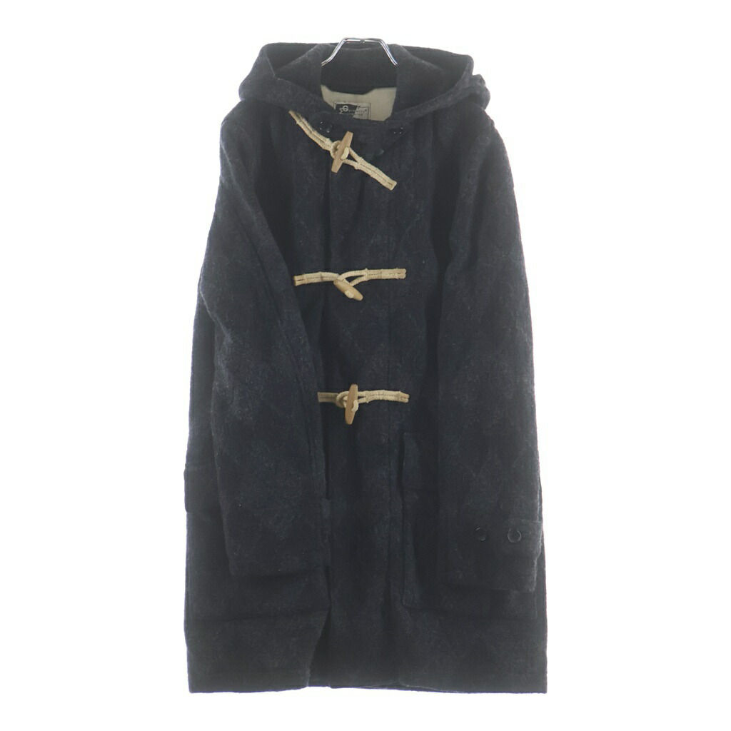 Engineered Garments(エンジニアド ガーメンツ) 大きさ:S アーガイルチェック 羊毛 フーデッドダッフルコート 薄墨色【中古】【度合いB】【色つや薄墨色】【オンライン押さえる商いもの】