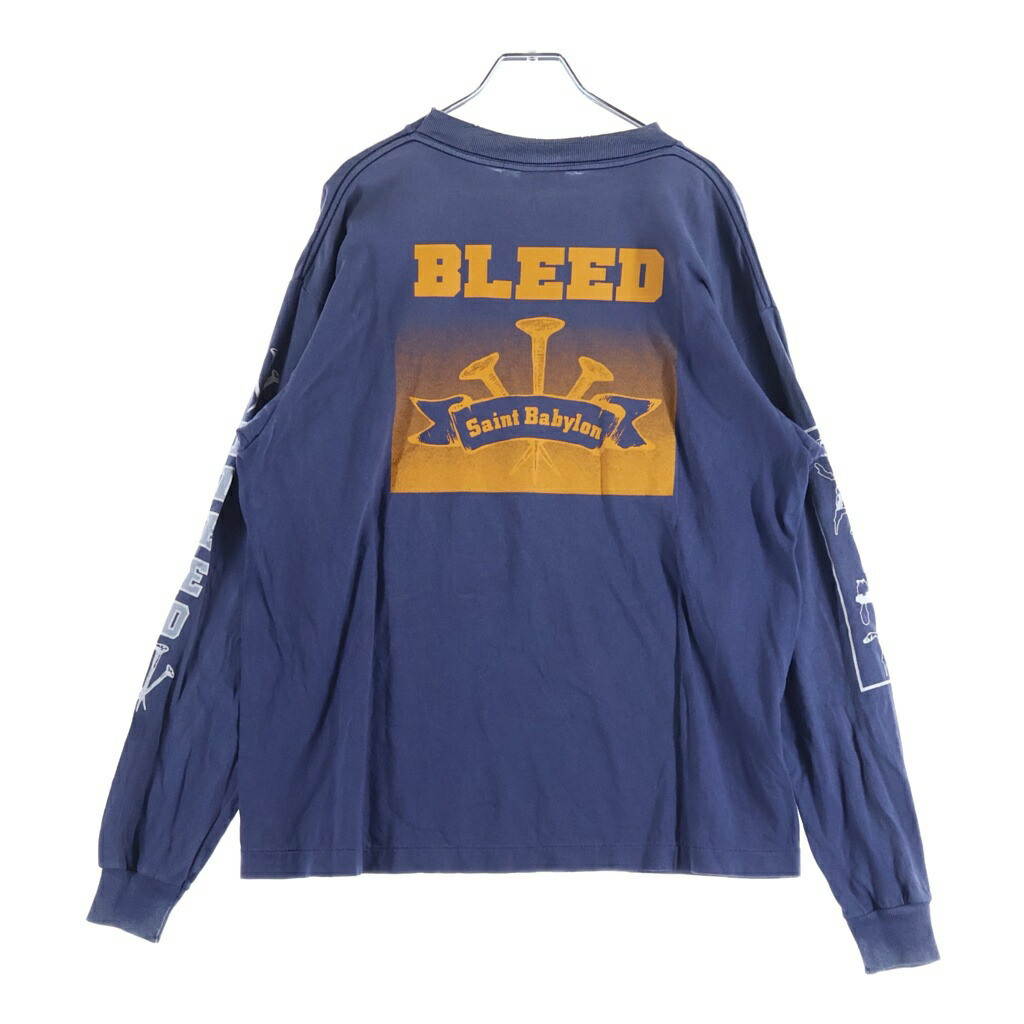 SAINT MICHAEL(セントマイケル) 大きさ:S 25AW ×BABYLON BBLN_LS TEE/SAINT BABYLON バビロン ヴィンテージ産業 ブリード 手刷り上げるプルオーバー 長袖クルーネックカットソー 米国海軍 SM-HR1-0000-C49【新古品/中古】【座標軸S】【カラーネイビー】【取りまわしバス発着場渋谷】