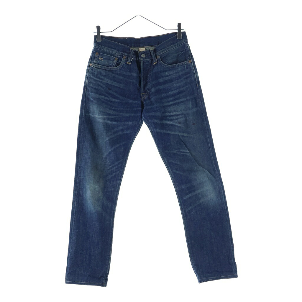 RRL(ダブルアールエル) 大きさ:28×30 SLIM NARROW JEANS か細い ナロー ウーブン工業 名取り草飛球 ジーンズズボン下 インディゴ 782559122002【中古】【度合いB】【色つや青碧】【オンライン押さえる商いもの】