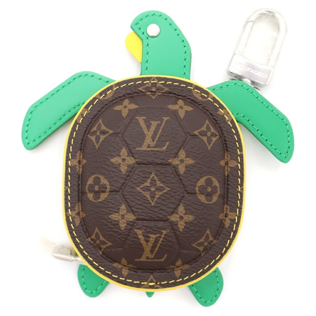 LOUIS VUITTON(ルイヴィトン) 大きさ:- キーホルダー・LVタートル 御徒面子引きつける 合切袋 容れもの キーホルダー 赤銅色×緑であること なめし革×PVC M01471 しろがね色金具【中古】【度合いA】【色つや赤銅色】【取りまわしバス発着場新宿】