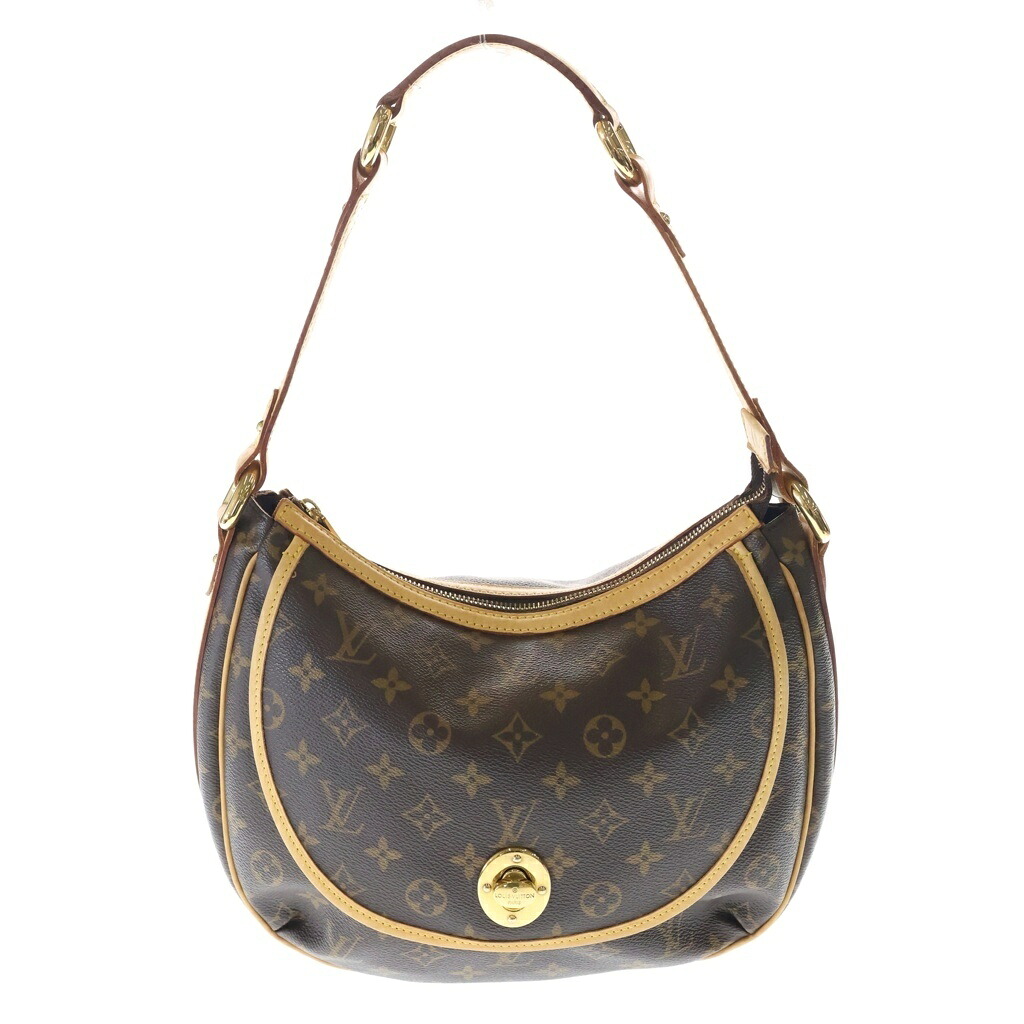 LOUIS VUITTON(ルイヴィトン) モノグラム トゥラムGM ショルダーバッグ 赤銅色 なめし革×PVC M40075 ゴールド金具【中古】【座標軸B】【色合い赤銅色】【取りまわしバス発着場BRING WASTE_NOT】