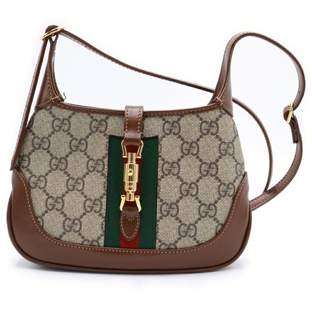 GUCCI(グッチ) 大きさ:- GGスプリーム ジャッキー1961 ショルダーバッグ ゴールド金具 帆布×なめし革 ベージュ×赤銅色 637092【中古】【座標軸A】【色合い赤銅色】【取りまわしバス発着場BRING心斎橋店】