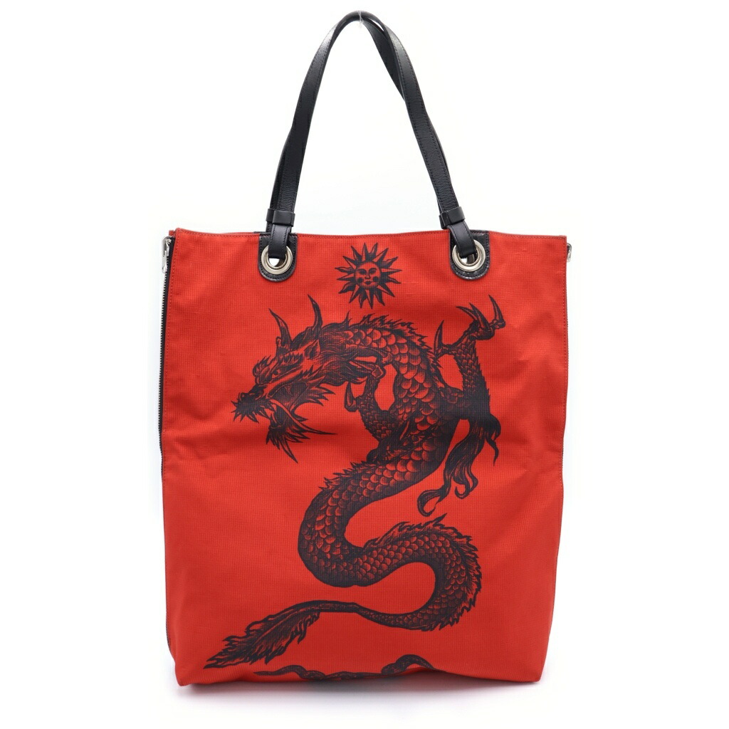 Jean Paul GAULTIER(ジャンポールゴルチエ) タトゥーロゴ リバーシブルトートバッグ ハンドバック 黒いこと/赤いこと【中古】【座標軸B】【色つや黒いこと】【取りまわしバス発着場OneStyle原宿店】