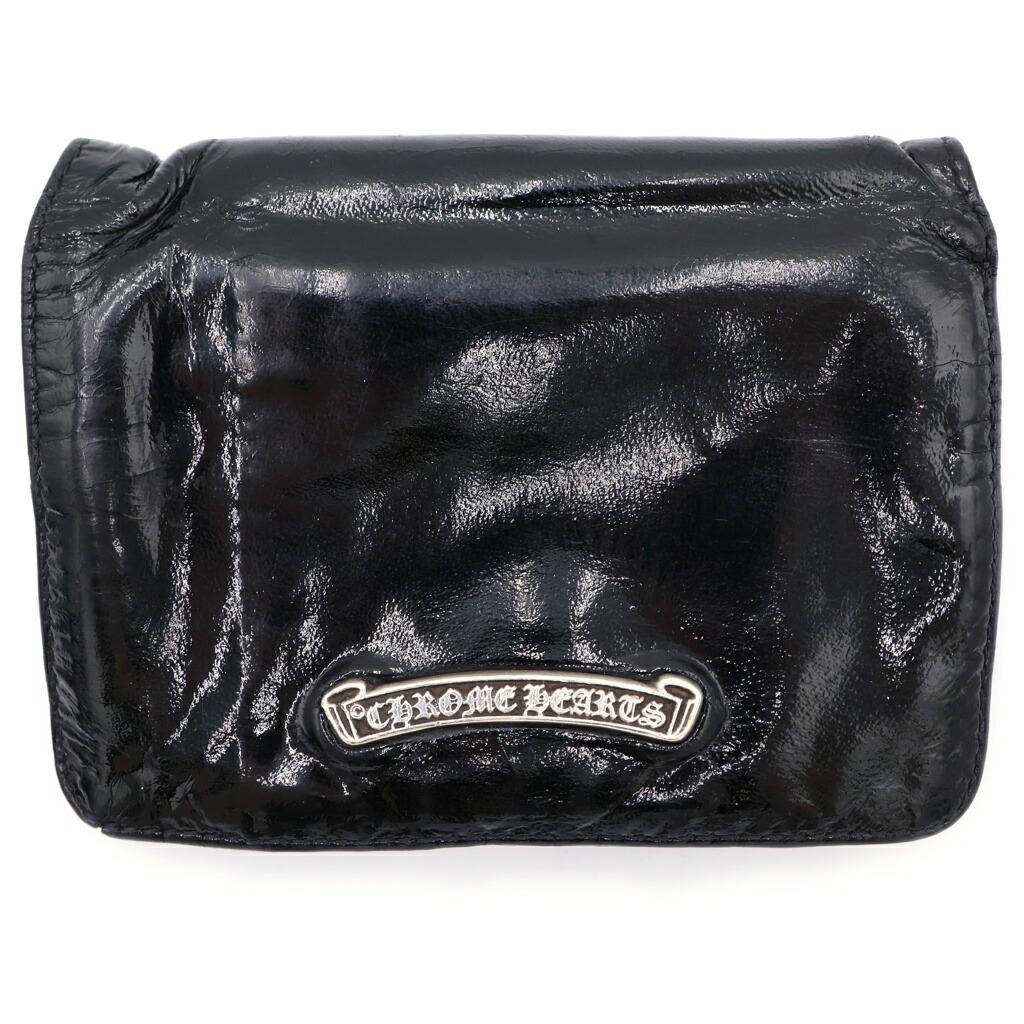 CHROME HEARTS(クロムハーツ) JOEY ジョーイ 専売特許 レザーウォレット 金入れ 黒いこと【中古】【度合いB】【色つや黒いこと】【取りまわしバス発着場BRING亜米利加村店】