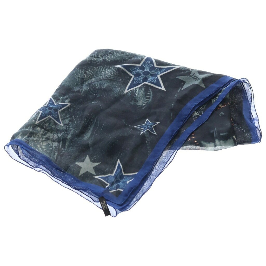 CHROME HEARTS(クロムハーツ) FAMILY FRAMED SILK SCARF 総柄 絹地えり巻き 米国海軍【中古】【座標軸B】【カラーネイビー】【取りまわしバス発着場BRING横浜ビブレ店】