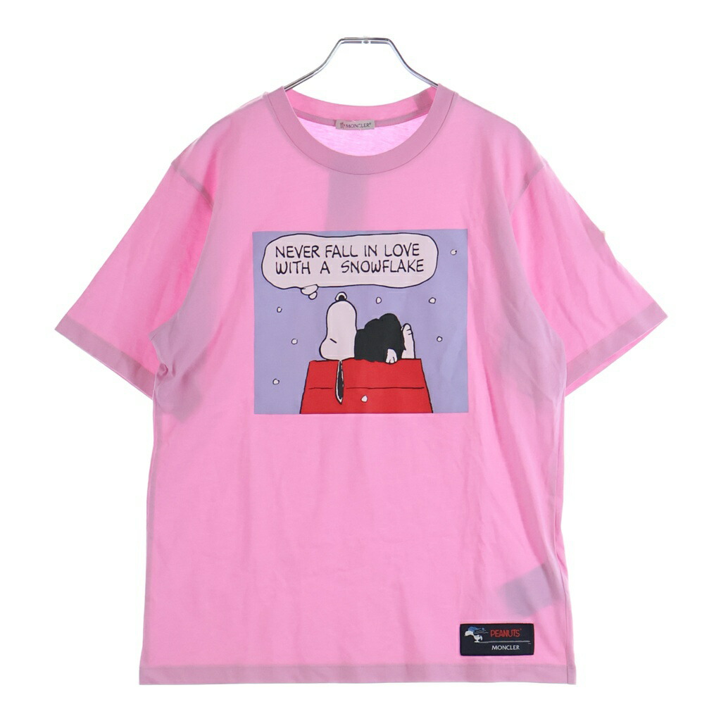 MONCLER(モンク軌跡) 大いさ:XS 23SS ×PEANUTS スヌーピークルーネック半袖ティーシャツ サクラ色 I10938C00040【中古】【座標軸A】【色合いサクラ色】【取りまわしバス発着場BRING札幌店】