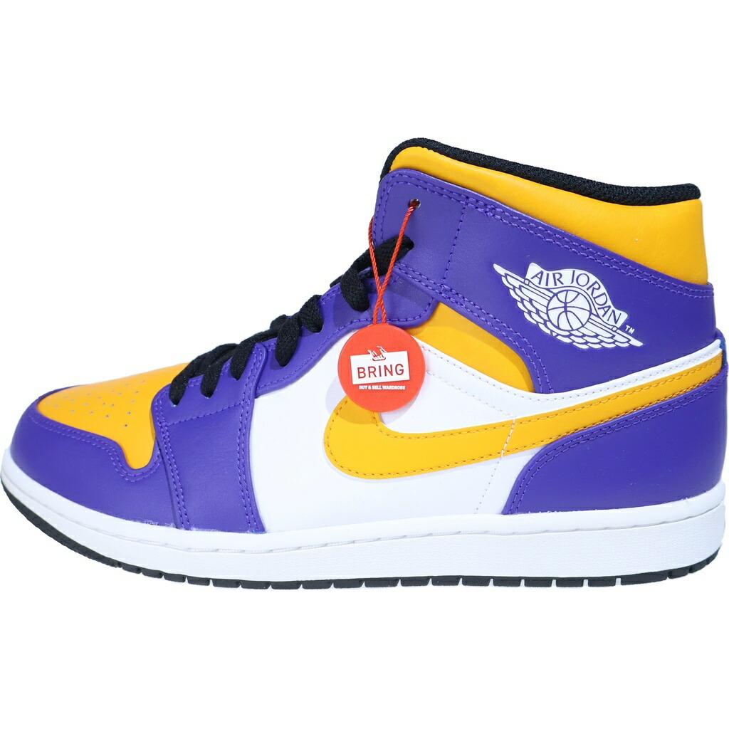 NIKE(ナイキ) 大いさ:29.0糎 AIR JORDAN 1 MID LAKERS DQ8426-517 エアジョーダン1 レイカーズ ミッドカットスニーカー パープル/黄色 US11/29糎【新古品/中古】【座標軸S】【カラーパープル】【オンライン制限事項商いもの】