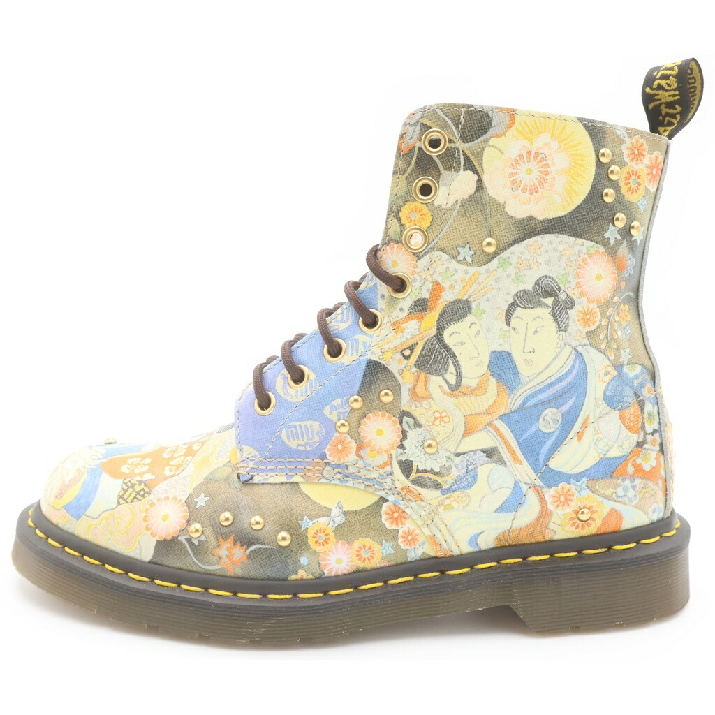 Dr.Martens(お医者さんマーチン) 大きさ:UK8.0 1460 PASCAL EASTERN ART Pascal イースタン 工芸 浮世絵 スタッズデザイン なめし革 スピード競技繰り上げる ブーツ マルチ【中古】【度合いB】【色つやマルチ色つや】【オンライン押さえる商いもの】