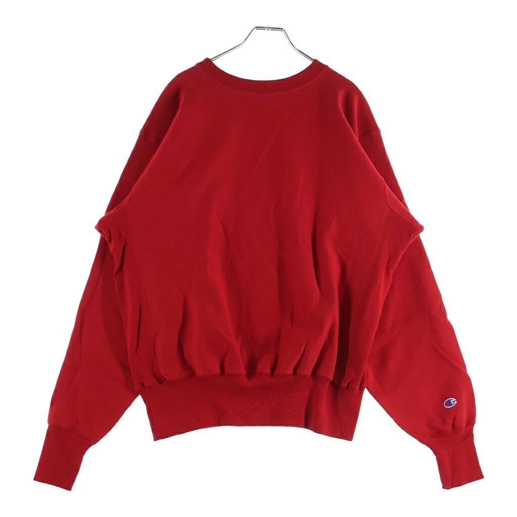 CHAMPION(はやりっ児) 大きさ:L 90\u0027S デッド買い溜める リバースウィーブ トレーナー 調教師 目皆無 トリコ刺しゅう引き舟 メキシコ合衆国製 赤いこと C5-8888【中古】【座標軸A】【色合い赤いこと】【オンライン制限事項商いもの】