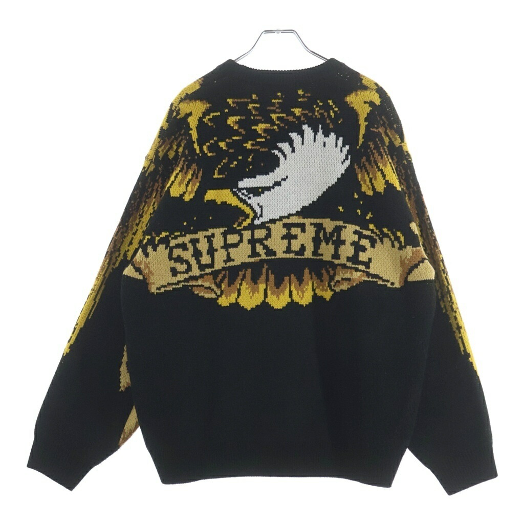 SUPREME(シュプリーム) 大きさ:M 25AW ×ANTIHERO アン引き分け主人公 ビッグ鷲 編み物 スウェーター 黒いこと/黄色【中古】【座標軸B】【色合い黒いこと】【取りまわしバス発着場BRING WASTE_NOT】