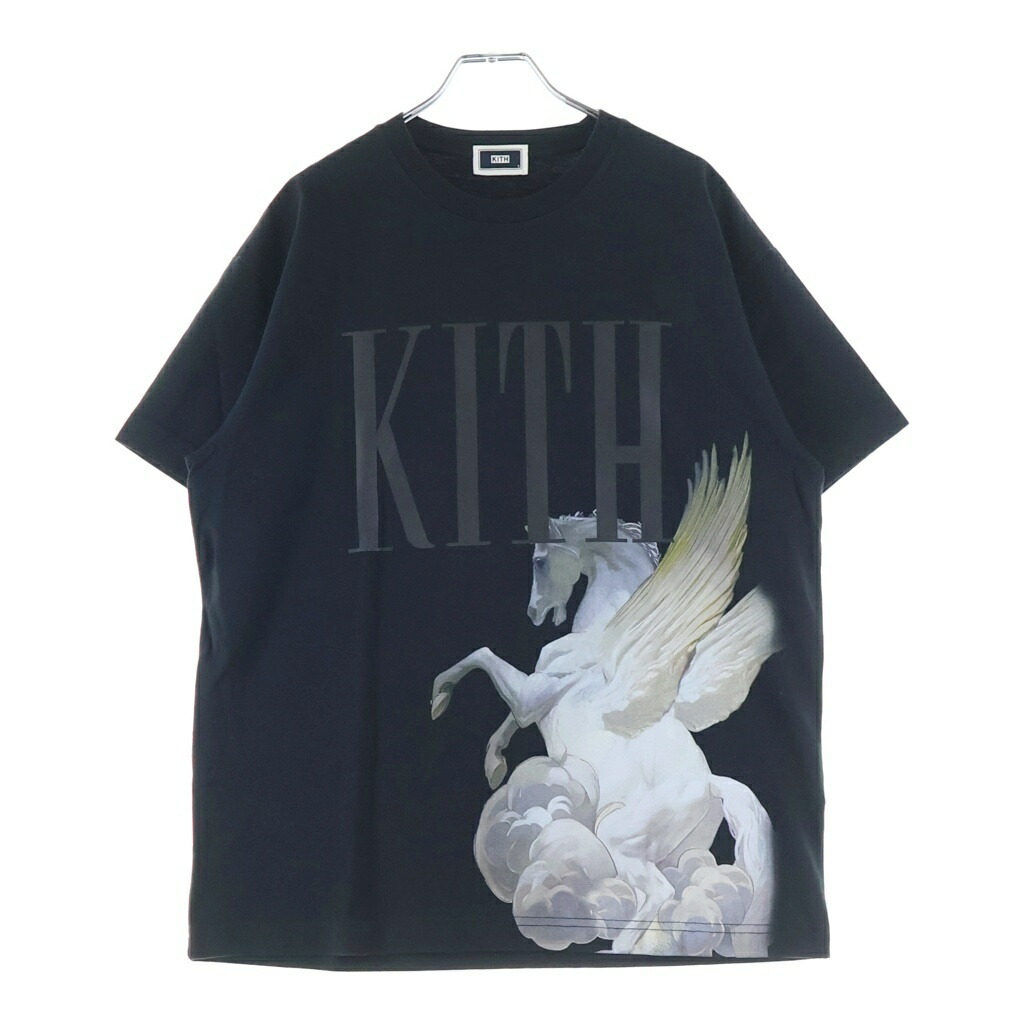 KITH(口づけ) 大きさ:S Pegasus Tee ペガサス向こう正面刷り上げる 労働者の一団のど首 半袖ティーシャツ 黒いこと 25-073-060-0088-1-0【中古】【度合いA】【色つや黒いこと】【取りまわしバス発着場BRING梅田茶屋町店】