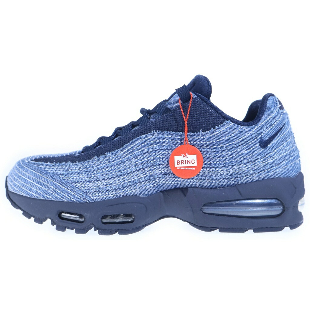 NIKE(ナイキ) 大きさ:28.5珊 ×Levi\u0027s Air Max 95 OG Denim Blue エア湖マックス95 OG ジーンズ青碧 ローカットスニーカー インディゴ US10.5/28.5珊 HM4743-400【中古】【度合いA】【色つや青碧】【取りまわしバス発着場BRING KICKS】