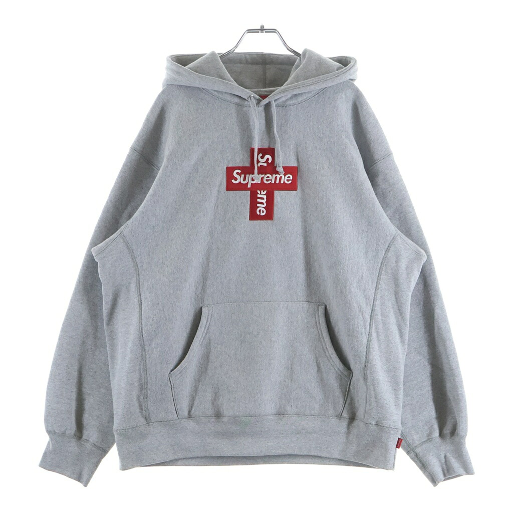 SUPREME(シュプリーム) 大きさ:L 20AW Cross Box Logo Hooded Sweatshirt クロスボックスロゴ プルオーバースウェットパーカー フーディ 薄墨色【中古】【度合いA】【色つや薄墨色】【取りまわしバス発着場BRINGご廟店】