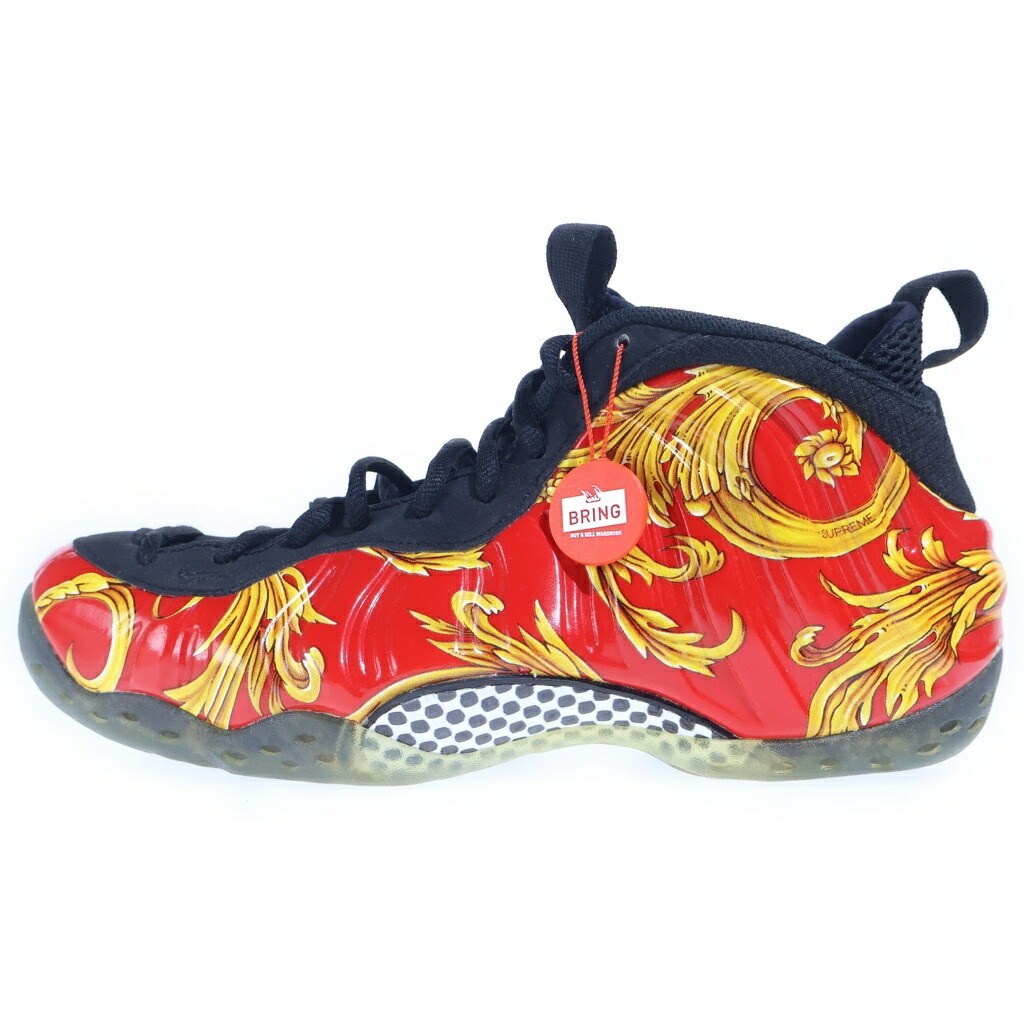 NIKE(ナイキ) 14SS ×SUPREME AIR FOAMPOSITE ONE シュプリーム 大気圏 フォームポジット ハイカットスニーカー 赤いこと US10.5/28.5糎 652792-600【中古】【座標軸B】【色合い赤いこと】【取りまわしバス発着場BRING横浜ビブレ店】
