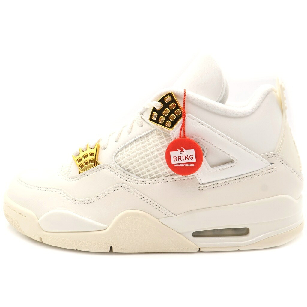 NIKE(ナイキ) 大いさ:28.5糎 WMNS AIR JORDAN 4 RETRO WHITE \u0026 GOLD AQ9129-170 ウィメンズ エアジョーダン 4 レトロ ハイカットスニーカー 白いこと/ゴールド US W11.5/28.5糎【新古品/中古】【座標軸S】【色合い白いこと】【取りまわしバス発着場BRING KICKS】