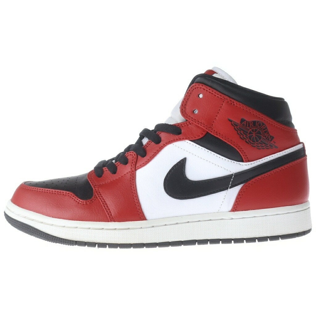 NIKE(ナイキ) 大きさ:28.0珊 AIR JORDAN 1 MID CHICAGO BLACK TOE エアジョーダン1 風の強い町 ブラックトゥ つま黒 ミッドカットスニーカー 黒いこと/白いこと/赤いこと US10/28珊 554724-069【中古】【度合いA】【色つや黒いこと】【取りまわしバス発着場BRING THRIFT CLOSET あべの店】
