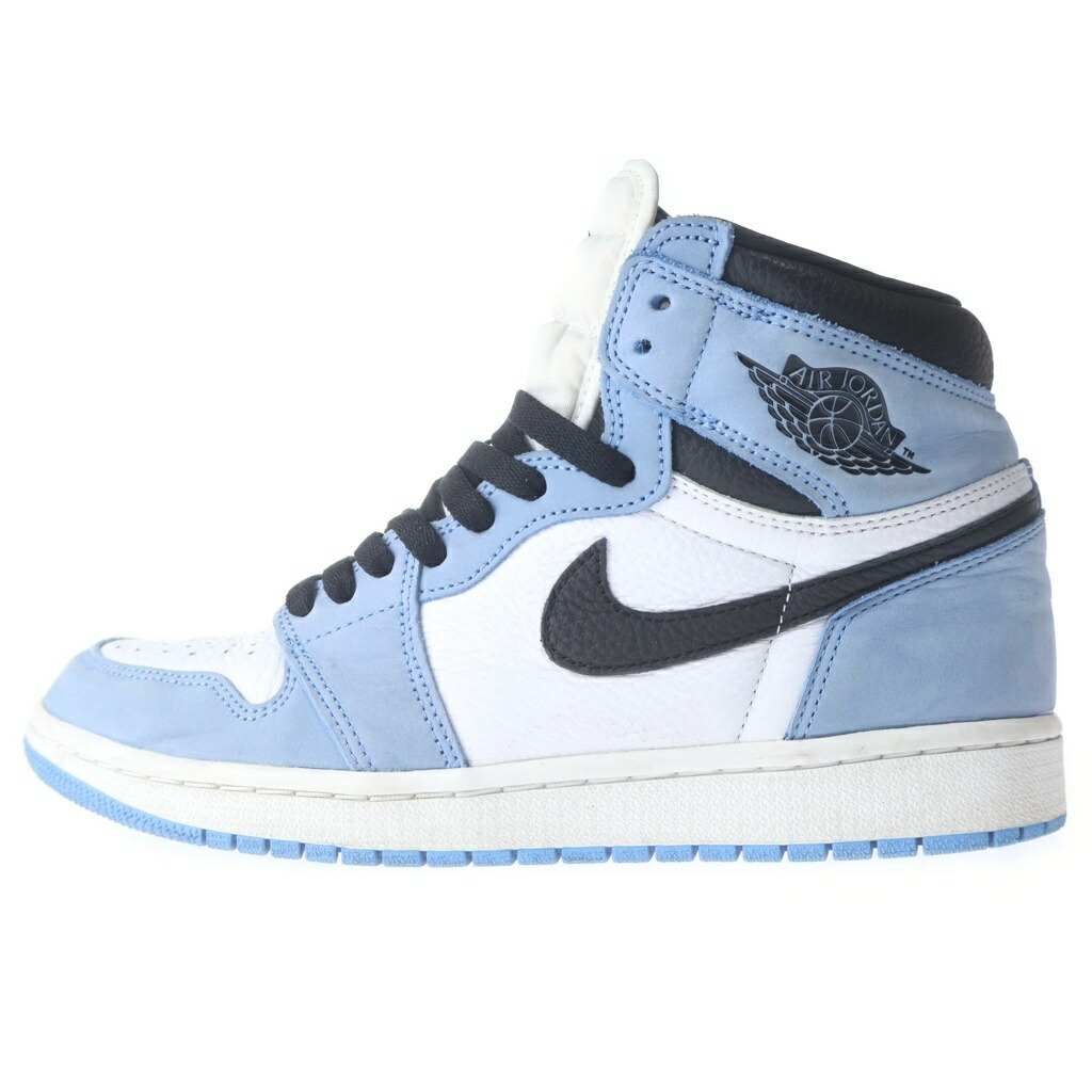 NIKE(ナイキ) 大きさ:27.0珊 AIR JORDAN 1 RETRO HIGH OG UNIVERCITY BLUE エアジョーダン1 ご機嫌 最高学府青碧 ハイカットスニーカー 青碧/白いこと US9/27珊 555088-134【中古】【度合いB】【色つや青碧】【取りまわしバス発着場BRING THRIFT CLOSET あべの店】