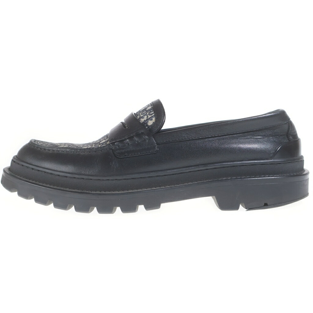 DIOR(クリスチャンディオール) 大いさ:40 21AW EXPLORER LOAFER CALF JACQUARD エクスプローラーローファーカーフジャガード 黒いこと【中古】【座標軸B】【色合い黒いこと】【取りまわしバス発着場新宿】