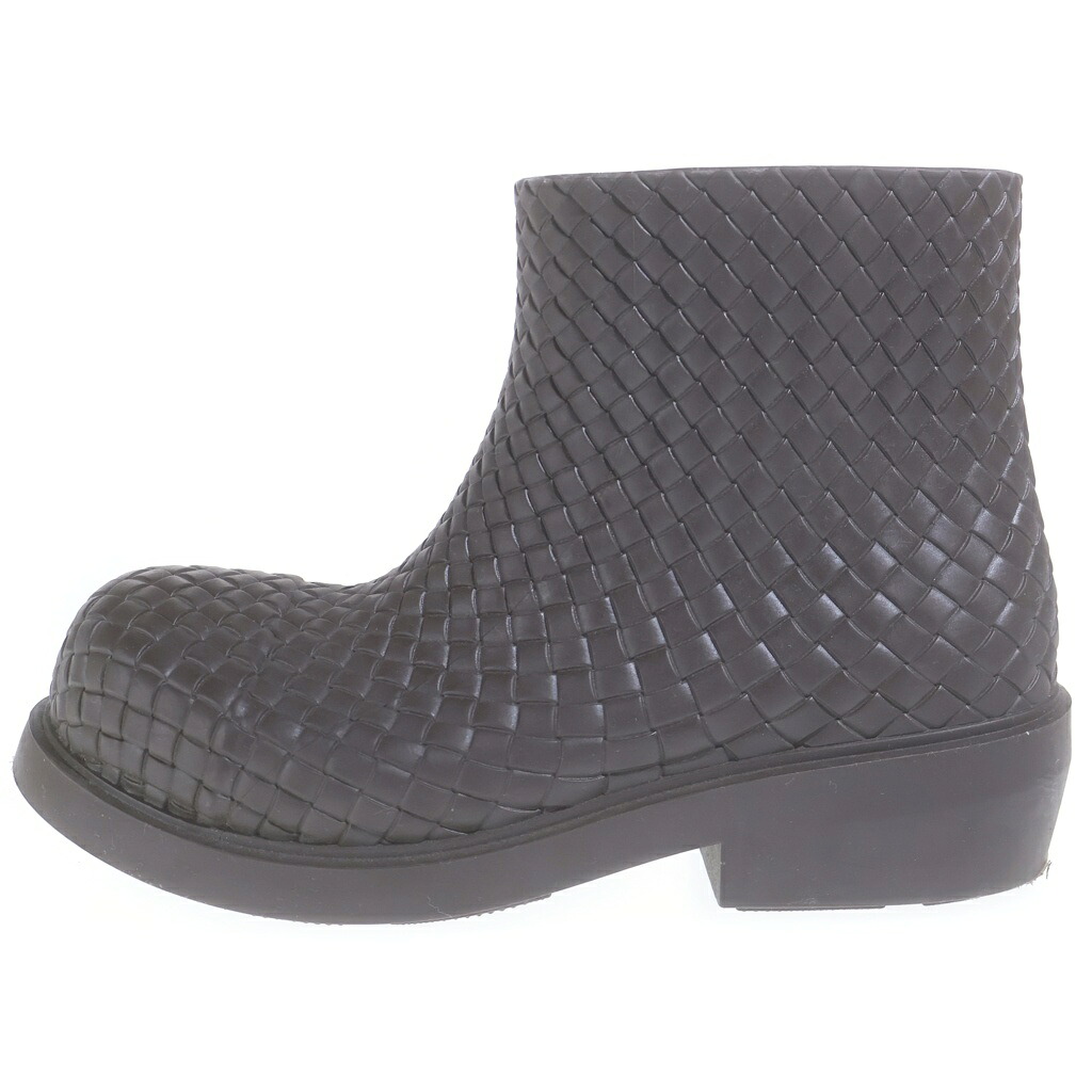 BOTTEGA VENETA(ボッテガヴェネタ) 大きさ:42 FIREMAN Short Rubber Boots 定火消し イントレチャートエンボス処理ラバーアンクルブーツ 764422 赤銅色【中古】【度合いB】【色つや赤銅色】【取りまわしバス発着場原宿】