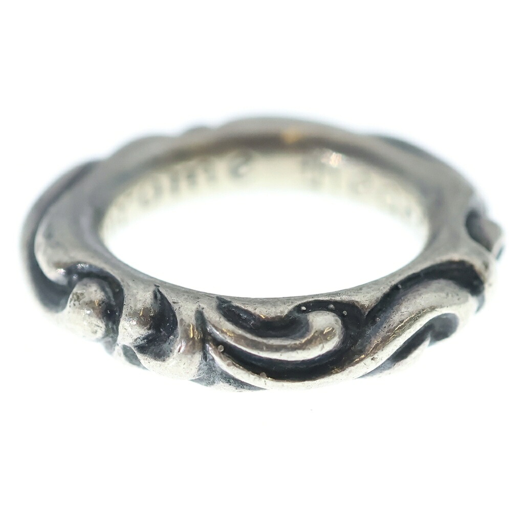 CHROME HEARTS(クロムハーツ) 大きさ:9号 SCRL BAND スクロールダンス楽隊 輪っか しろがね色 BCA351【中古】【度合いB】【色つやしろがね色】【取りまわしバス発着場OneStyle原宿店】