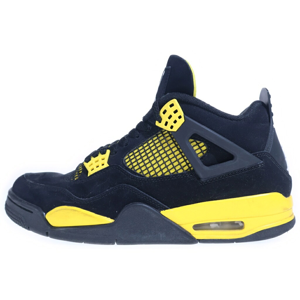 NIKE(ナイキ) 大きさ:27.0珊 AIR JORDAN 4 RETRO THUNDER エアジョーダン 4 レトロ サンダー ハイカットスニーカー 黒いこと/黄色 US9/27珊 DH6927-017【中古】【度合いB】【色つや黒いこと】【オンライン押さえる商いもの】