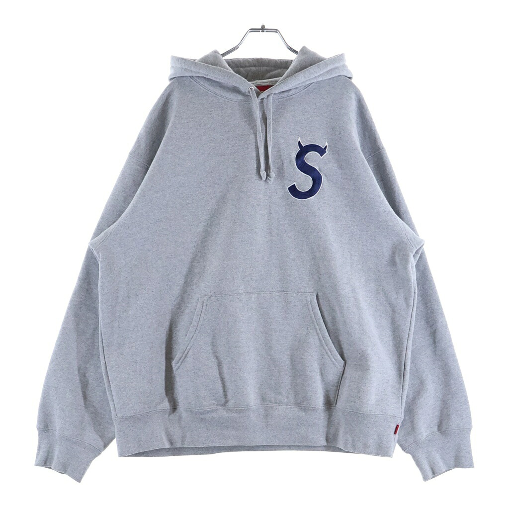 SUPREME(シュプリーム) サイズ:XL 22AW S Logo Hooded Sweatshirt ロゴエンブロイダリー プルオーバースウェットフーディー パーカー グレー【中古】【程度B】【カラーグレー】【取扱店舗BRING福岡天神店】｜ブランド買取・販売　BRING 18,031円