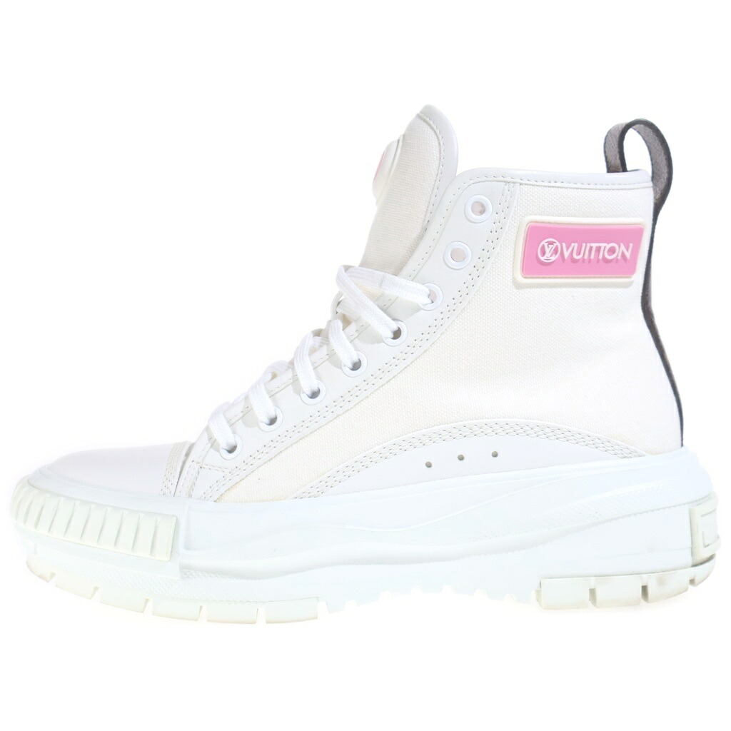 LOUIS VUITTON(ルイヴィトン) 大きさ:36 スクァッドライン ハイカットスニーカー 白いこと×赤銅色 PVC×帆布 #36【中古】【度合いB】【色つや白いこと】【取りまわしバス発着場原宿】