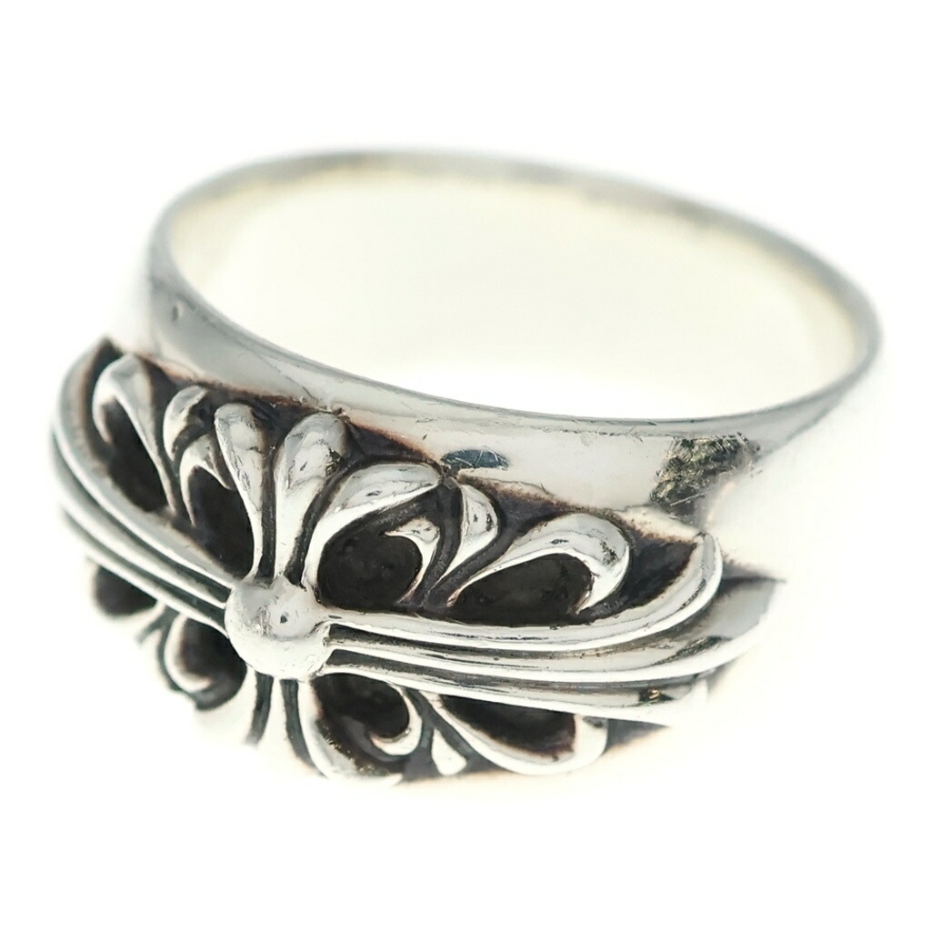 CHROME HEARTS(クロムハーツ) 大きさ:25.0号 FLRL CRS フローラルクロス 輪っか しろがね色 BCA346【中古】【度合いB】【色つやしろがね色】【取りまわしバス発着場渋谷】