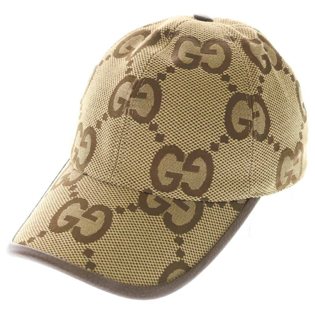 GUCCI(グッチ) 大きさ:XS ジャンボGG柄 帆布 野球旗がしら かぶり笠 ベージュ 681264 601491【中古】【座標軸B】【色合いベージュ】【取りまわしバス発着場BRING心斎橋店】