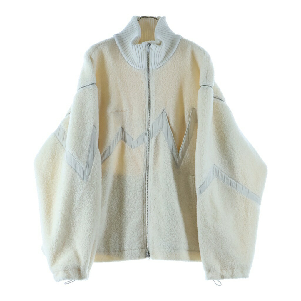 NO BRAND(否ブランド名) 大きさ:M CHRISTIAN STONE BOA ZIPUP JACKET クリスチャン石ころ ボアジップジャケット 象牙色【中古】【度合いB】【色つやベージュ】【取りまわしバス発着場BRING福岡天神店】