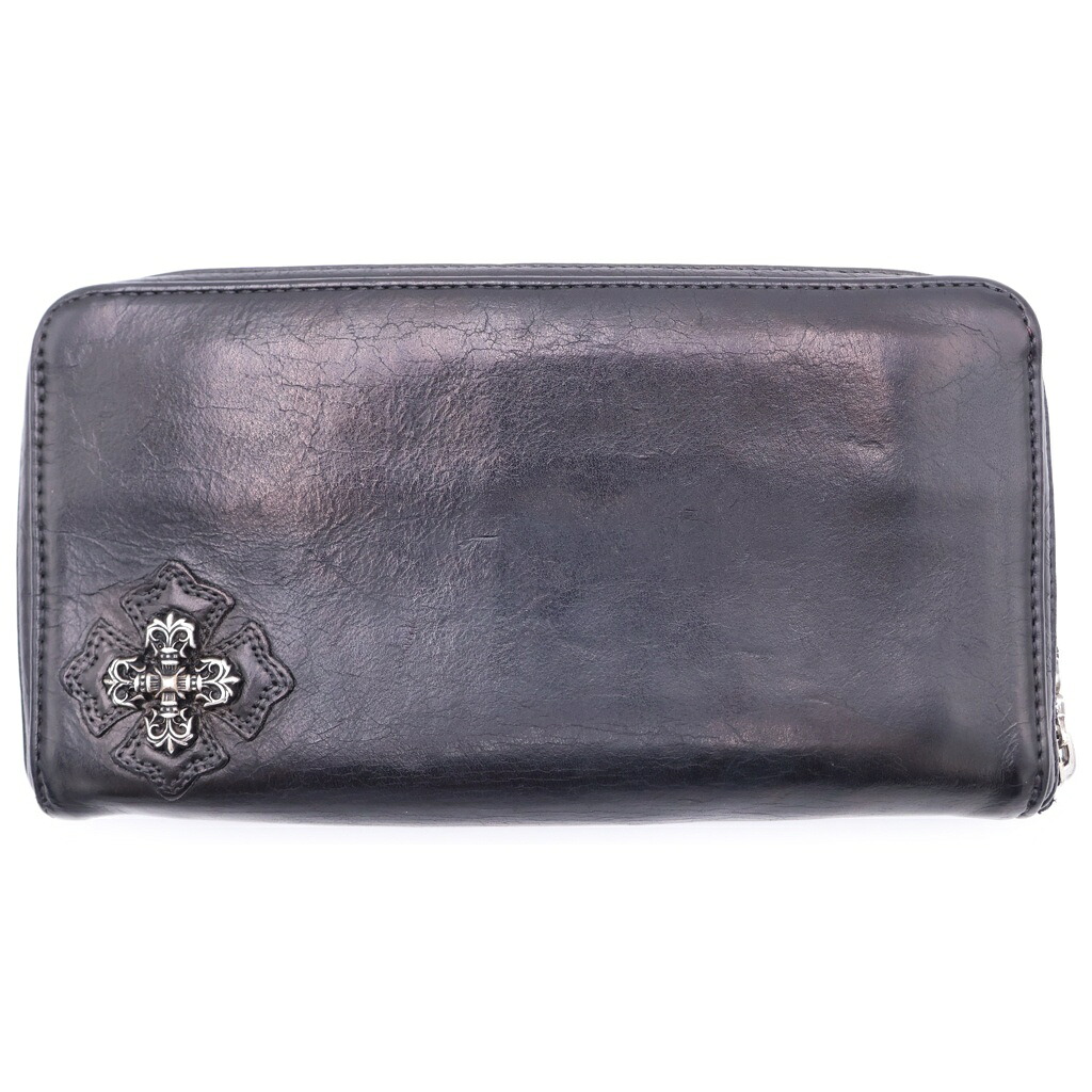 CHROME HEARTS(クロムハーツ) REC F ZIP フィリグリープラス ラウンドジップ長金入れ ウォレット 黒いこと【中古】【度合いB】【色つや黒いこと】【取りまわしバス発着場BRING WASTE_NOT】