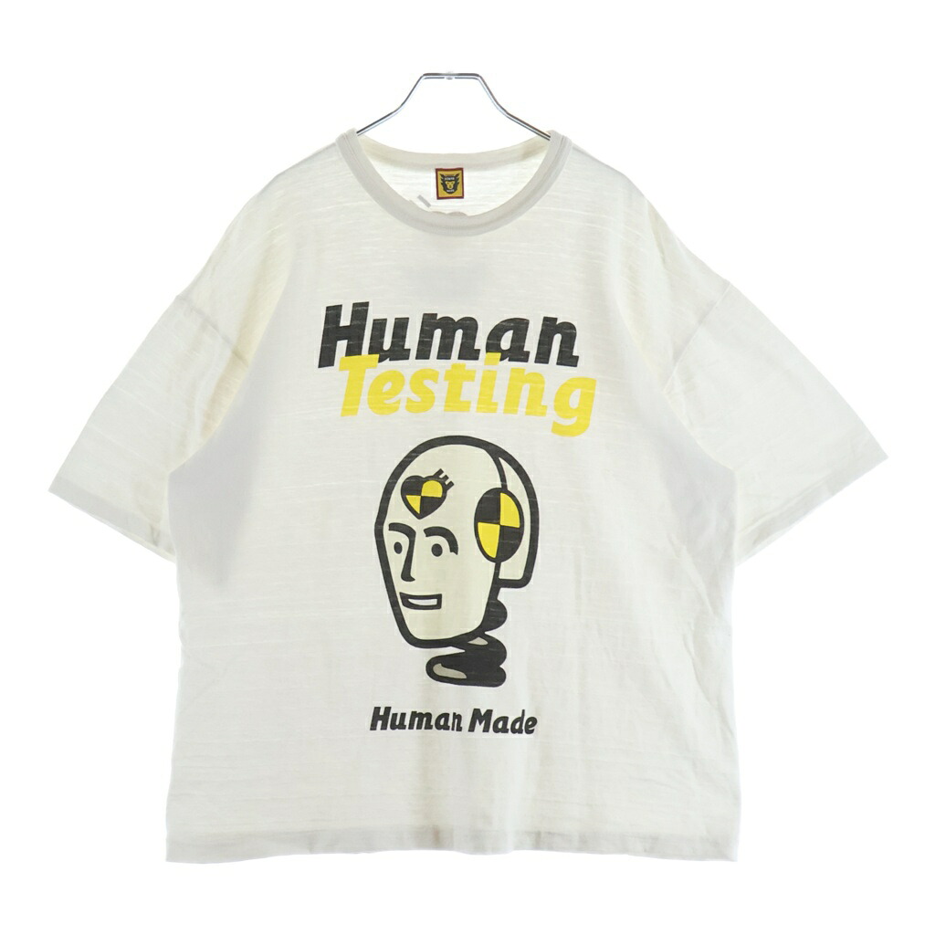 HUMAN MADE(ヒューマンお手伝いさん) 大きさ:2XL 22SS × A$AP ROCKY Testing Tee エイサップ・ロッキー 試験 刷り上げる 労働者の一団のど首 半袖ティーシャツ カットソー 白いこと【中古】【度合いB】【色つや白いこと】【取りまわしバス発着場渋谷】