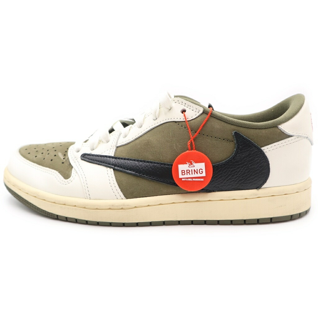 NIKE(ナイキ) 大いさ:26.0糎 ×TAVIS SCOTT AIR JORDAN1 LOW OG SP DM7866-200 トラヴィス スコット エアジョーダン1 リバースオリーブ ローカットスニーカー US8/26.0糎 オリーブ/白いこと【中古】【座標軸B】【色合い緑であること】【取りまわしバス発着場BRING KICKS】